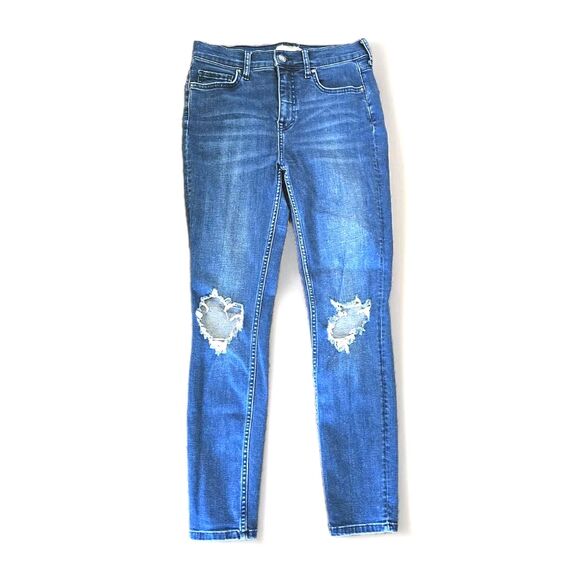 Free People Skinny Distressed Busted Knee Skinny Jeans Women's size 27 - Picture 1 of 8